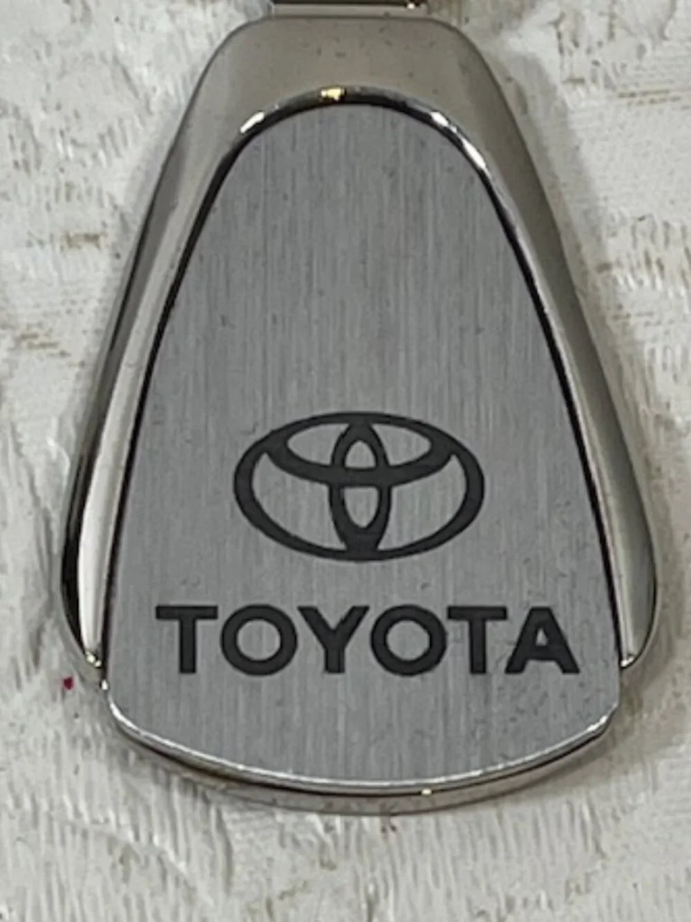 NEW Toyota Teardrop Key Chain Laser-Etched Satin Finish Metal Fob Tampa 1